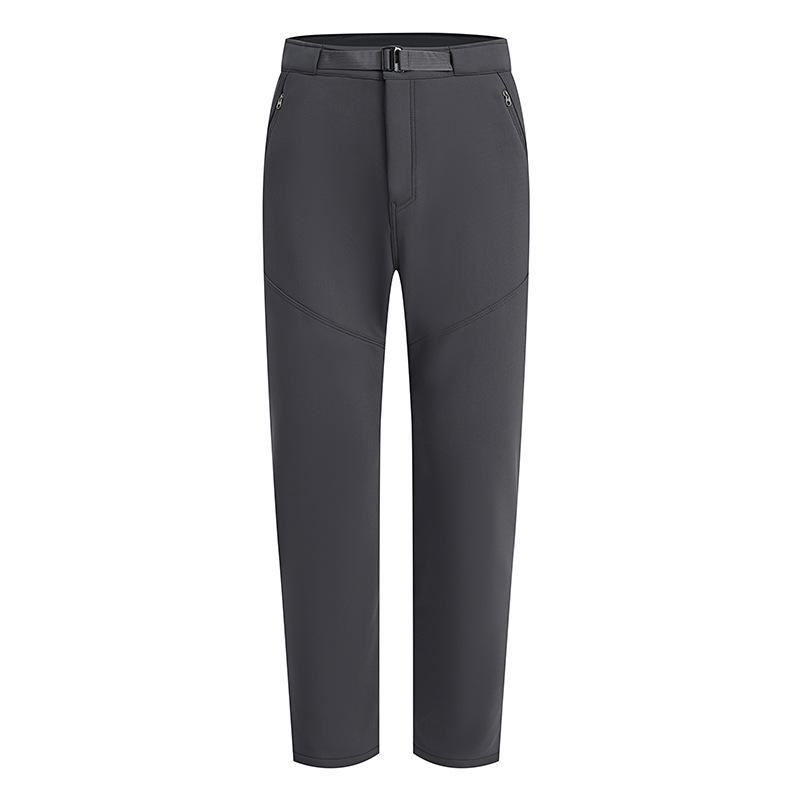 Men's Outdoor Windproof Splash-Proof Fleece-Lined Hiking Pants for Autumn and Winter