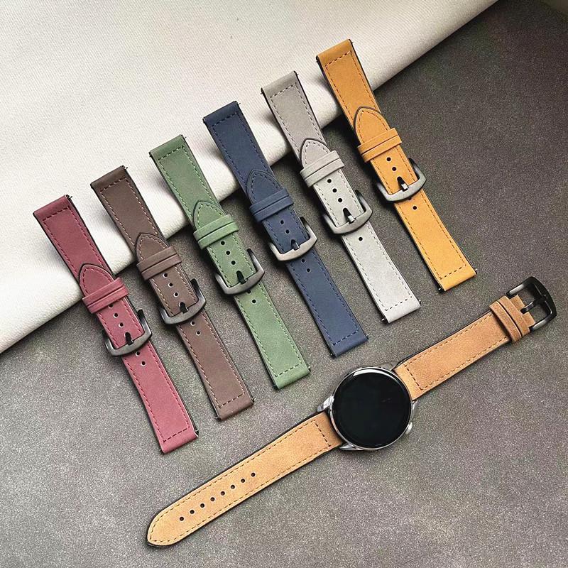 Silicone Leather Crazy Horse Pattern Watch Strap for Huawei, Samsung, and Apple Watches