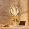 Hängeleuchte - NETTLIFE - Weiße Holzlampe - E27 - Landhausstil - Holz & Metall - Ø40cm