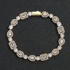 Trendy Iced Out Pear Cut Droplet Bracelet T-Bar Design Micro Pave Zircon Hip Hop Jewelry Streetwear Accessories Factory