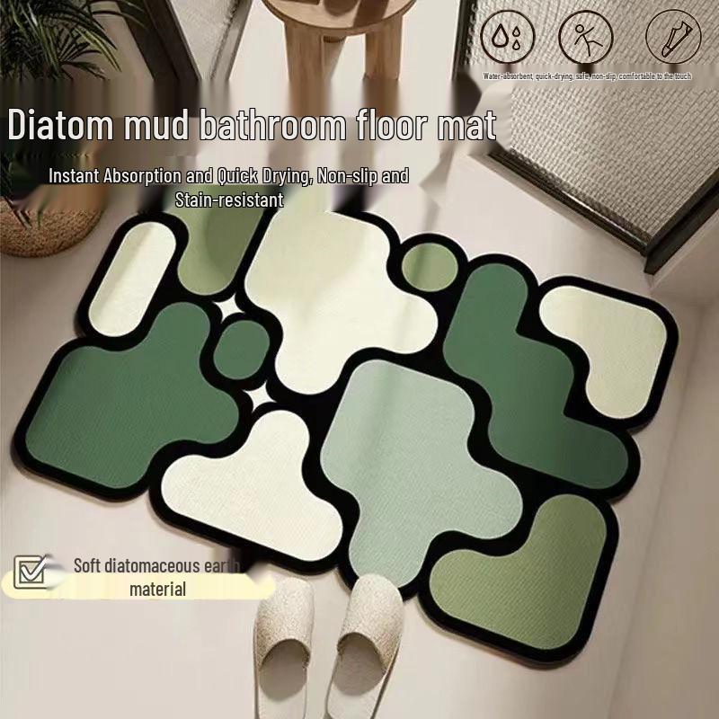 Non-Slip Quick-Dry Diatomaceous Earth Bath Mat: Dirt-Resistant, Absorbent, and Easy to Clean