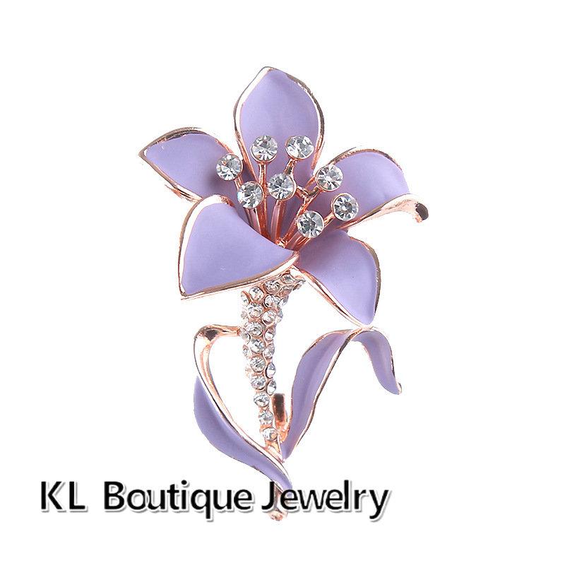Women Brooch Romantic Crystal Flower Lapel  Accessories Carnation Botany  Gifts Jewelry
