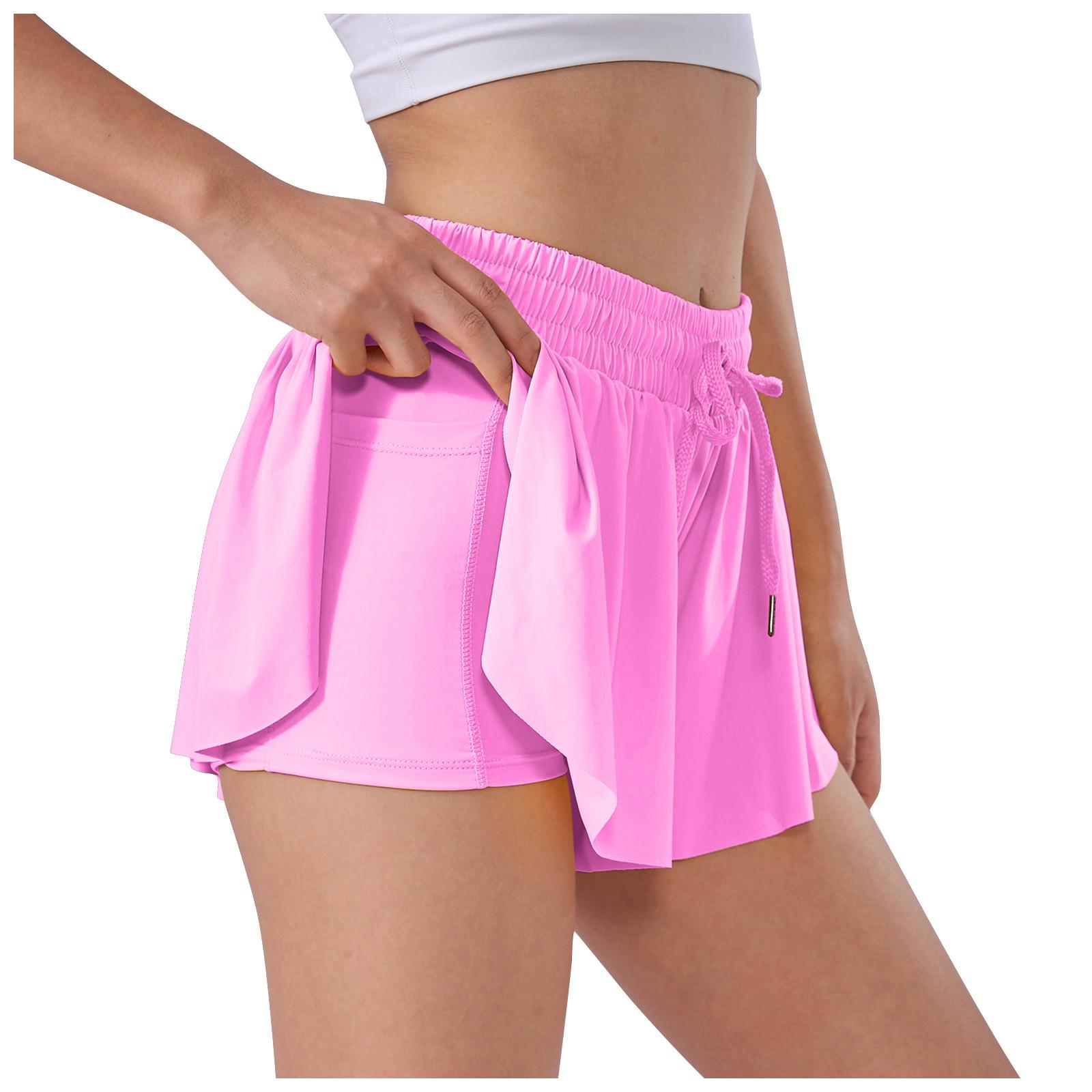 

Женские струящиеся спортивные шорты для занятий йогой, тренировок в спортзале, бега, впитывающие пот, хаката, удобная повседневная одежда, лето M