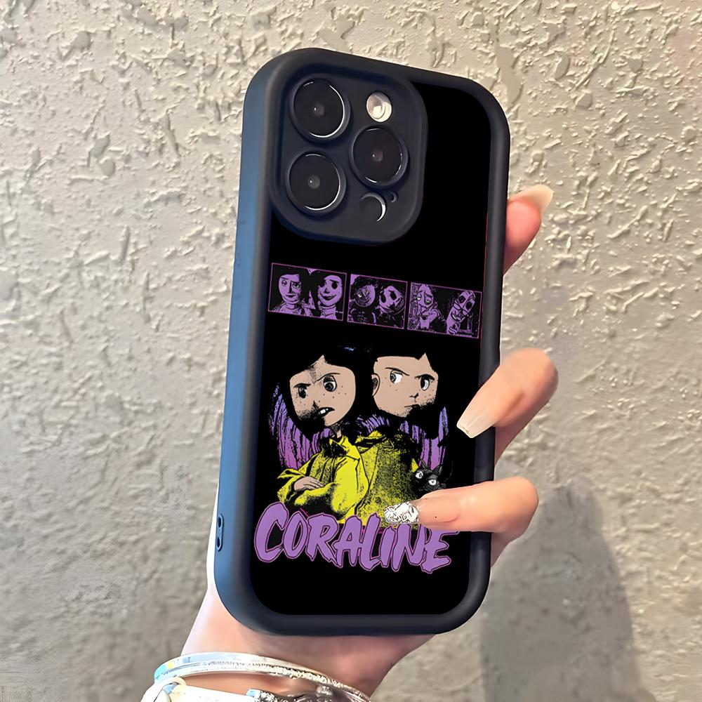 Anime Hot C-Coraline Phone Case For IPhone 17 Pro Max 16 15 14 Pro Max IPhone 13 Pro Max 11 Plus Silicone Cover