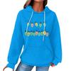 Women's Fashion Loose Hooded Pullover Long Sleeve Plaid Sweatshirt With Drawstring, Drop Shoulder, Pocket, Christmas Print Top