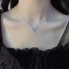 Fashion Elegant Moonstone Teardrop Angel Wing Titanium Steel Necklace for Women Minimalist Choker
