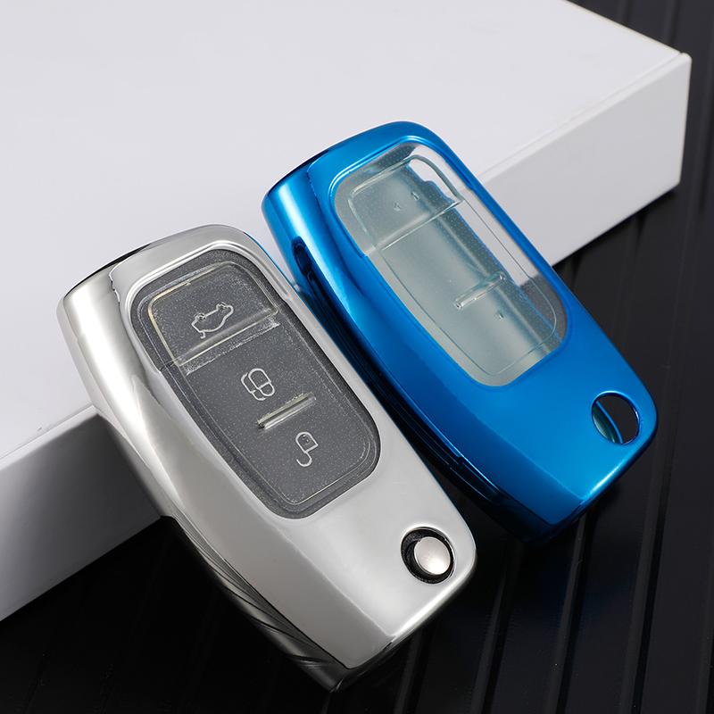 Weiche TPU-Autoschlüsselabdeckung für Ford Fiesta Focus 2 Ecosport Kuga Escape Falcon B-Max C-Max Eco Sport Galaxy Shell Fob Holder Protector