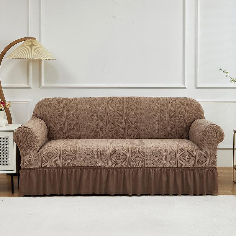 Towel Jacquard Sofa Cover Skirt Elastic Sofa Cover Living Room Combination Non-Slip Elastic Sofa Cover