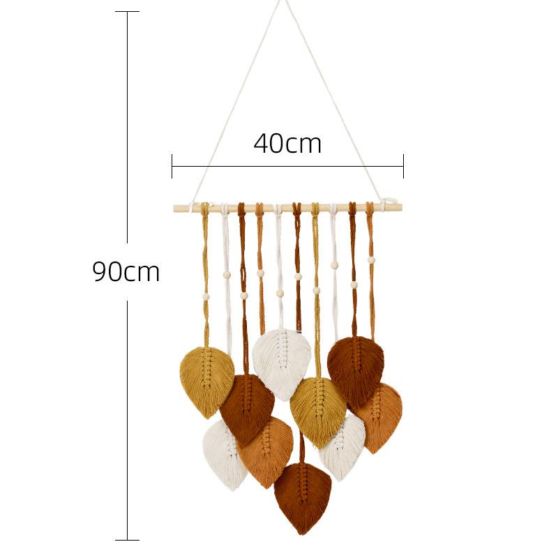 Leaf Macrame Tapestry Brown Green Wall Tapestry Boho Home Decoration Macrame Wall Hanging Home Living Room Decor Gift