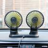 Usb Vehicle Fan Dual Head Powerful 3-speed Adjustable Dashboard Air Outlet High Airflow Fan Car Summer Accessories