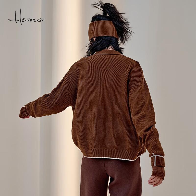 Haiermansi Women's Turn-down Collar Full-Zip Wool Cardigan