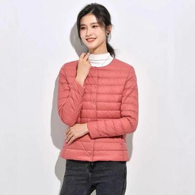 Damen Slim Fit Leichte Daunenjacke - 2023 Herbst/Winter Kurzer Kapuzen-Modemantel