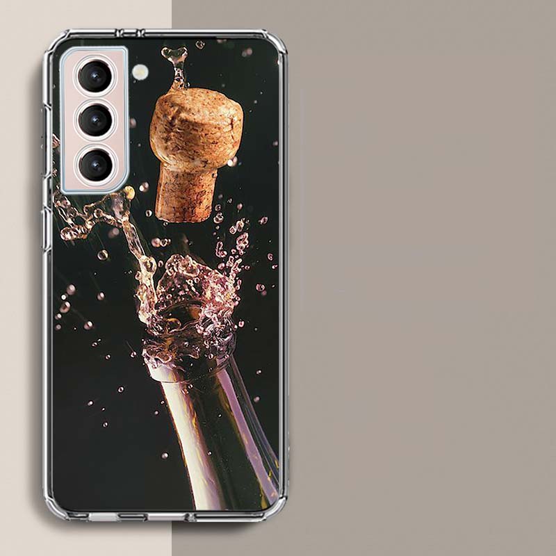 Open Champagne to Celebrate Phone Case For Samsung Galaxy S25 Edge S24 S23 FE S21 S20 S10 Plus S22 S26 Ultra Cover Clear Cases T