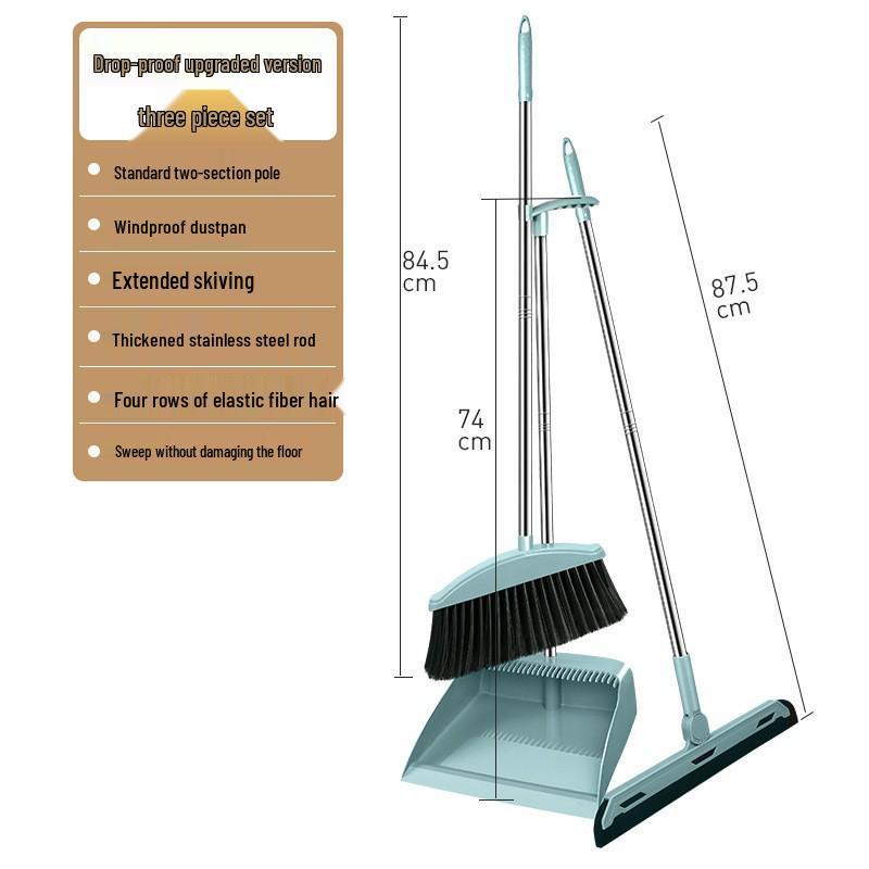 Li Lin Soft Bristle Broom and Dustpan Set with Teeth - High Quality Household Sweeping Combo