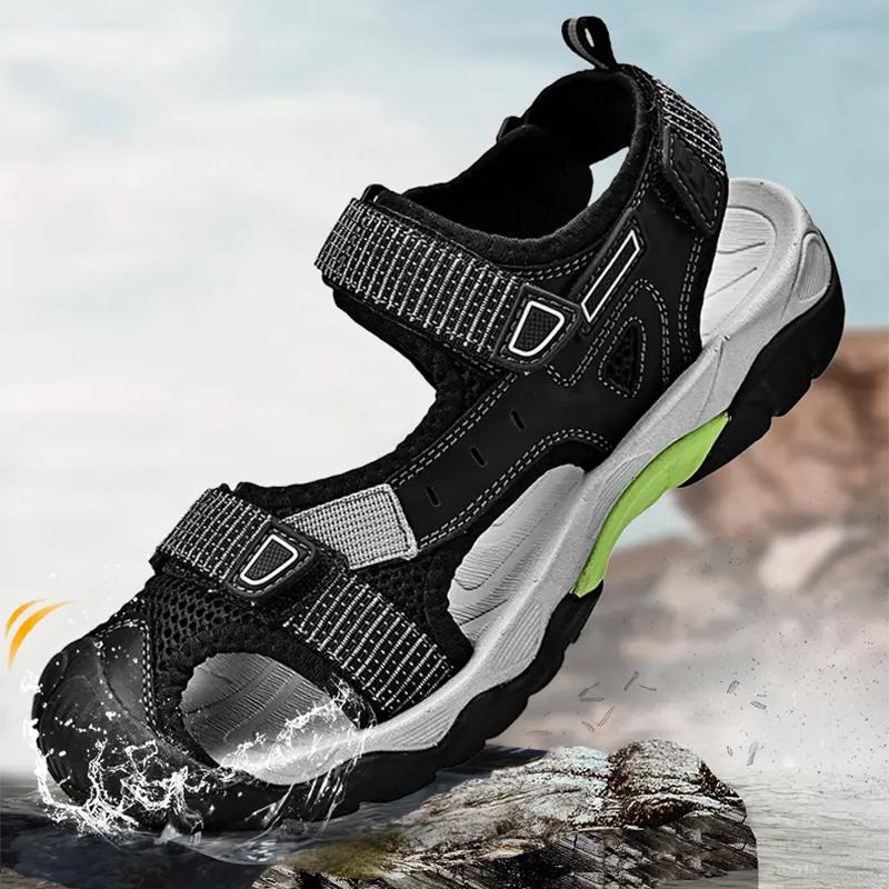 Модные мужские сандалии с нескользящей резиновой подошвой — фото 6