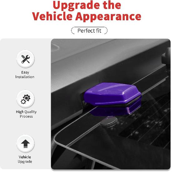 Rear Tail Window Hinge Decorative Cover Trim Compatible With 2007-2018 Jeep Wrangler JK JKU Exterior Accessories (Purple)