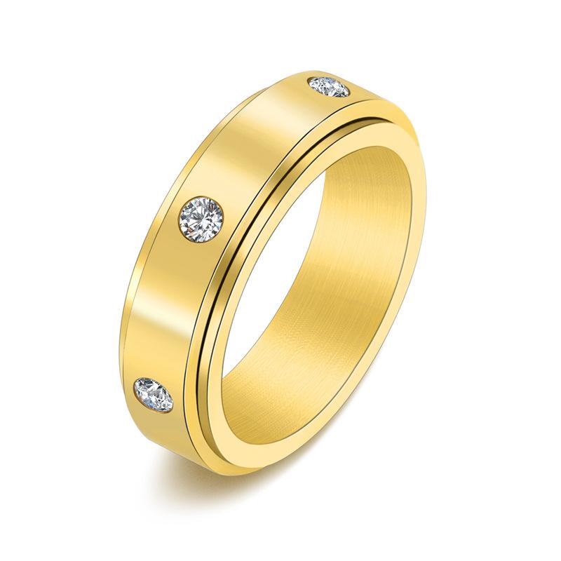 Minimally matte diamond studded rotating ring ins men s and women s personalized jewelry 2025 5