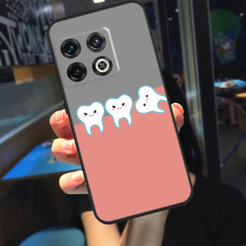 Cartoon Dentist Dental Crowned Teeth Funda For OnePlus 10T 8T 9RT 12 13 13R 11 9 10 Pro OnePlus Nord 4 CE 2 3 Lite N20 N30 Case