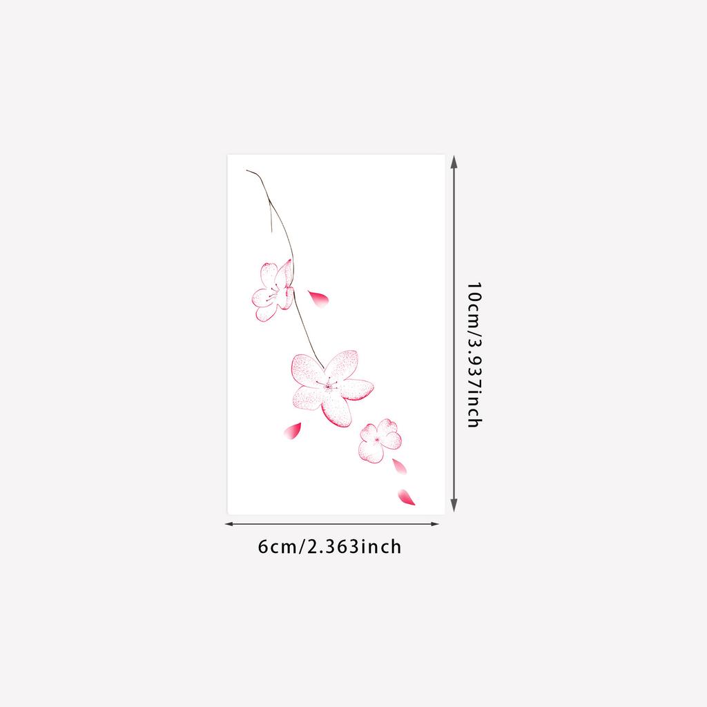 Watercolor Cherry Blossom Petal Tattoo Sticker Gradual Change Smudge, Waterproof, Sweat-Proof And Non-Reflective
