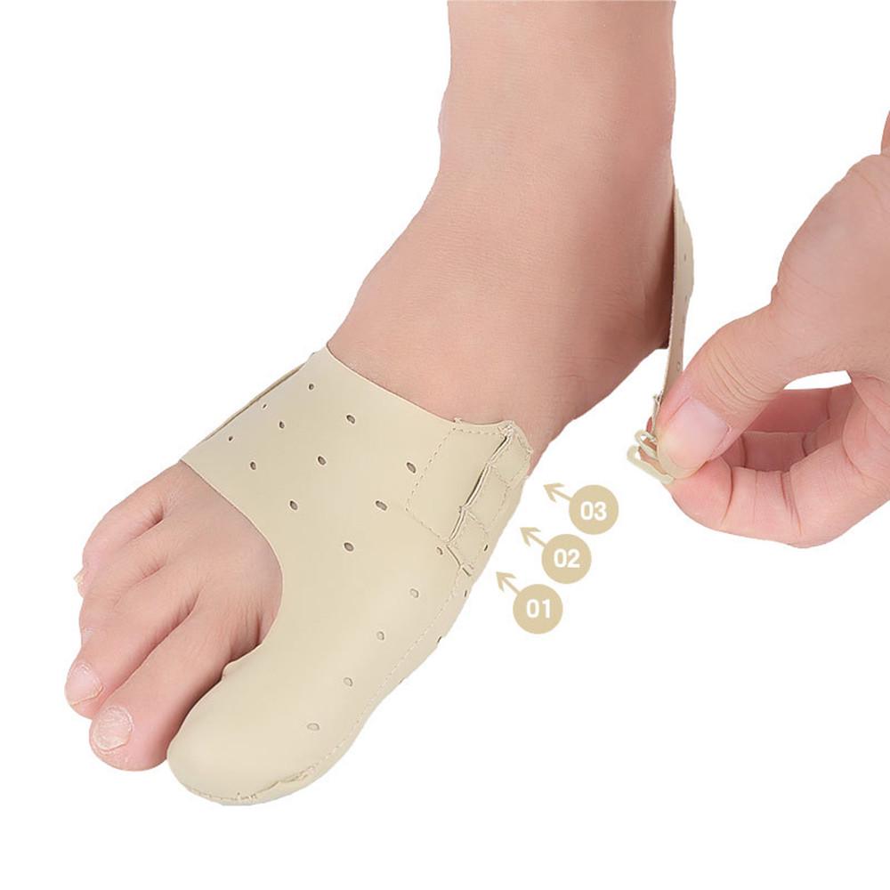 Breathable Thin Leather Big Toe Corrector Bunion Splint Adjustable Strap for Hallux Valgus Relief One Piece
