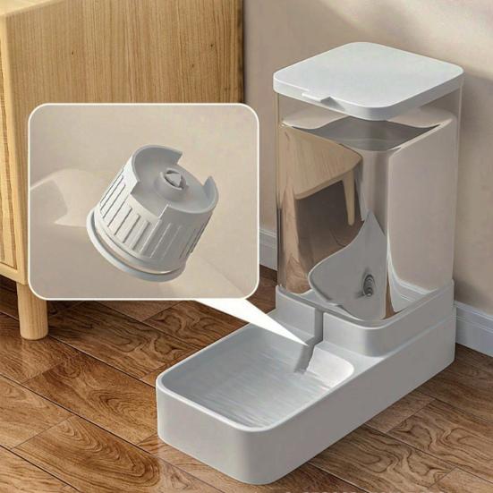 Automatic Pet Feeder And Water Dispenser Set 3.8L Capacity Food Bowl Water Drinker Pet Feeding Station for Small Medium Dog Cat Puppy