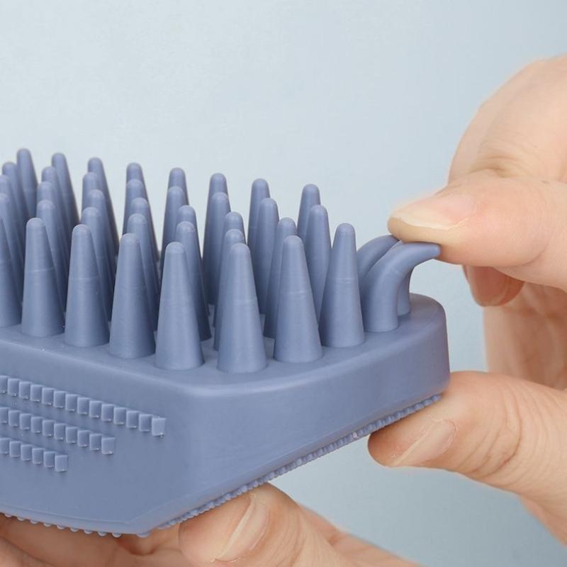 3-Head Silicone Bath Massage Brush with Fur Removal for Cat and Dog Specialized Dog Washing - Grooming Tool Dog Accessories