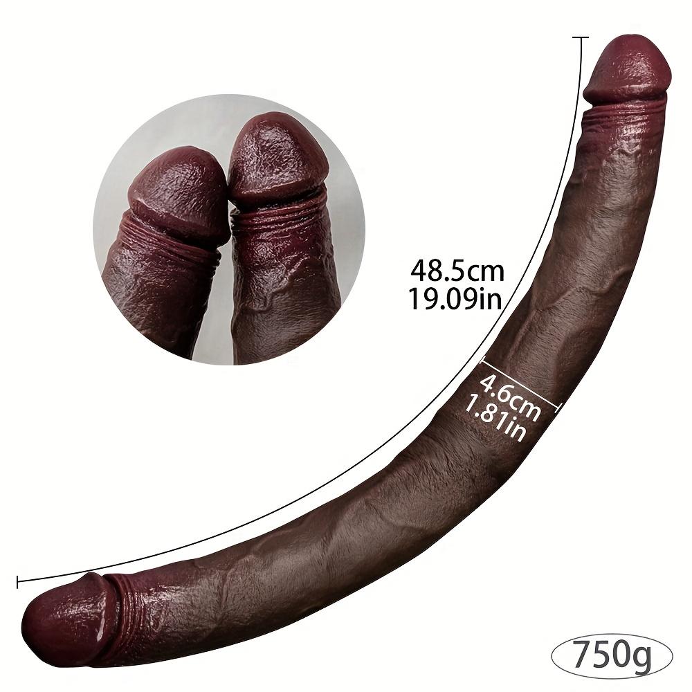 19.09" Realistic Double-Head Liquid Silicone Dildo, Flexible Adult Sex Toy, Clitoral & G-Spot Stimulator, Unisex Erotic Gift
