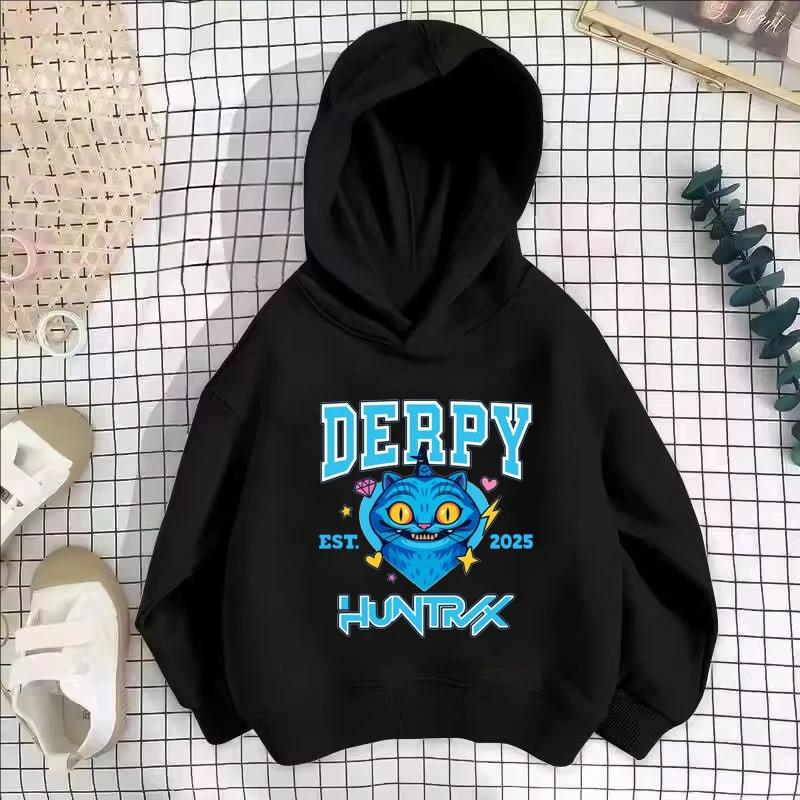 KPop Demon Hunter Saja Boys Cartoon Children's Girl Hooded Sweatshirts Autumn Winter Fashion Casual Warm Children Pullover Sweatshirts
