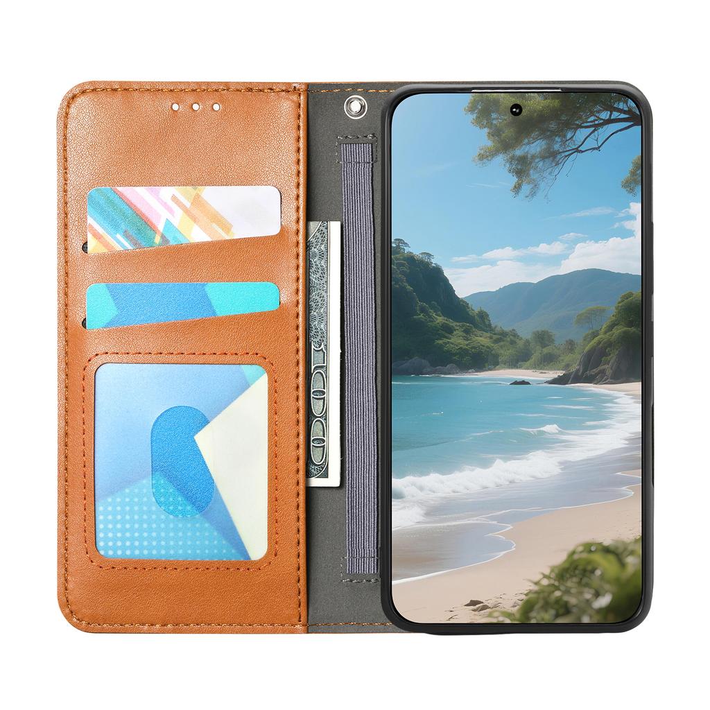 For Motorola Moto G86 5G Case Wallet Tri-Color Stitching Leather Phone Cover with Elastic Wristband
