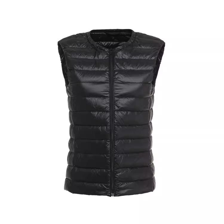 Chaleco Ligero de Plumas para Mujer Tallas Grandes: Cárdigan sin mangas, cuello redondo, para madres de mediana edad y mayores (200 Jin)