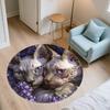Sphynx Cat and Flowers pattern round rug,Carpet Rug for Living Room Bedroom Sofa Playroom Decor,Non-slip Floor Mat,Holiday Gifts and Birthday Gifts