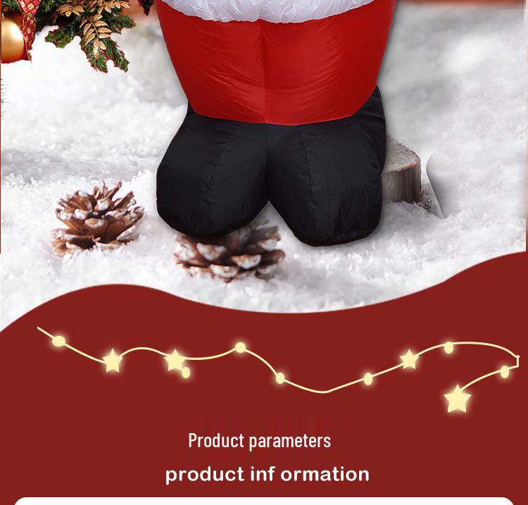 1,2m Nafukovací Santa Claus s batohem a světly - Exkluzivní vánoční dekorace