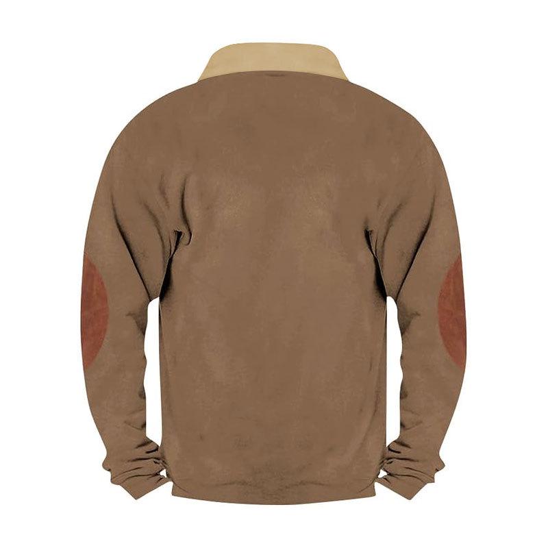 2025 Retro Embroidered Half-Zip Men's Sweatshirt