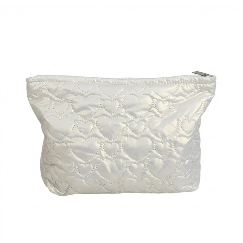 Korean Love Printed Quilted Cosmetic Bag Multifunctional Large Capacity Makeup Bag Waterproof Skincare Products Pouch Travel
