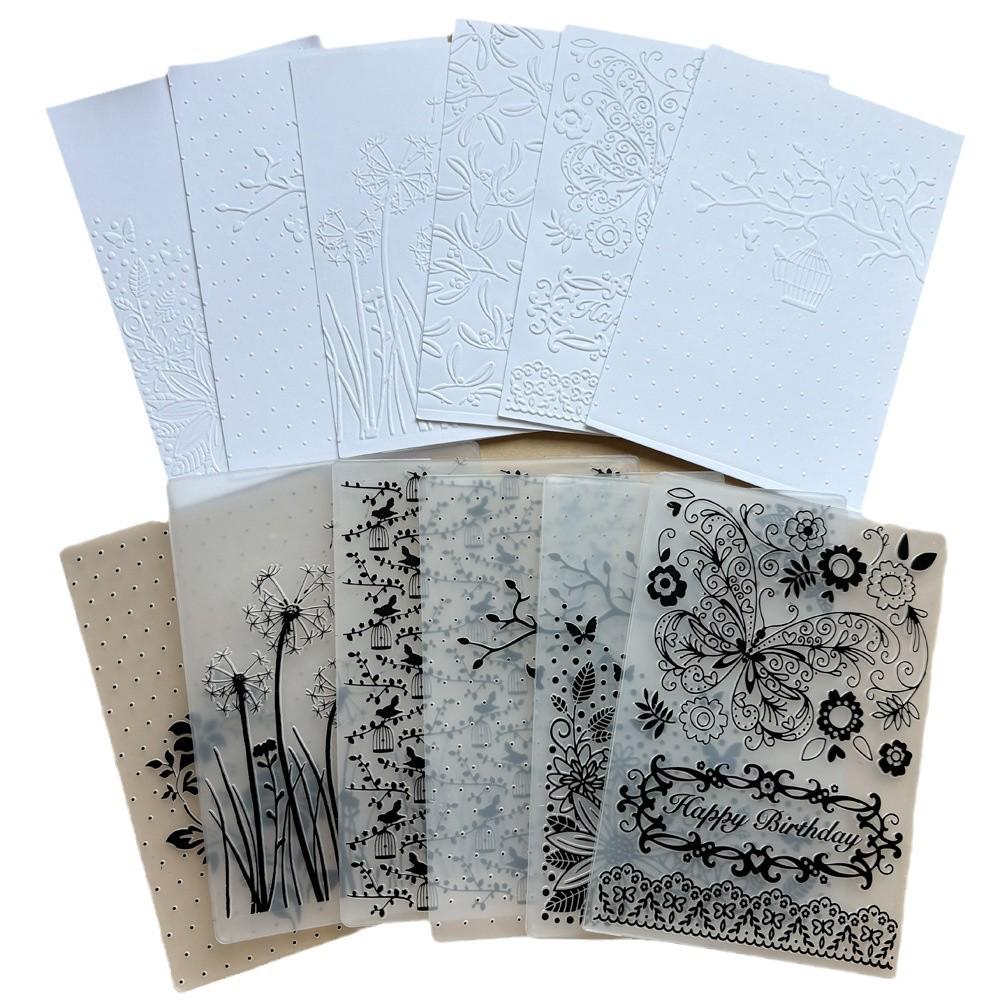 Birdcage Flowers Embossed Texture Mold for DIY Journals