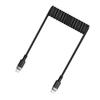 USB-C spiral cable - USB-C 480Mb/s 3A 1.2m - black