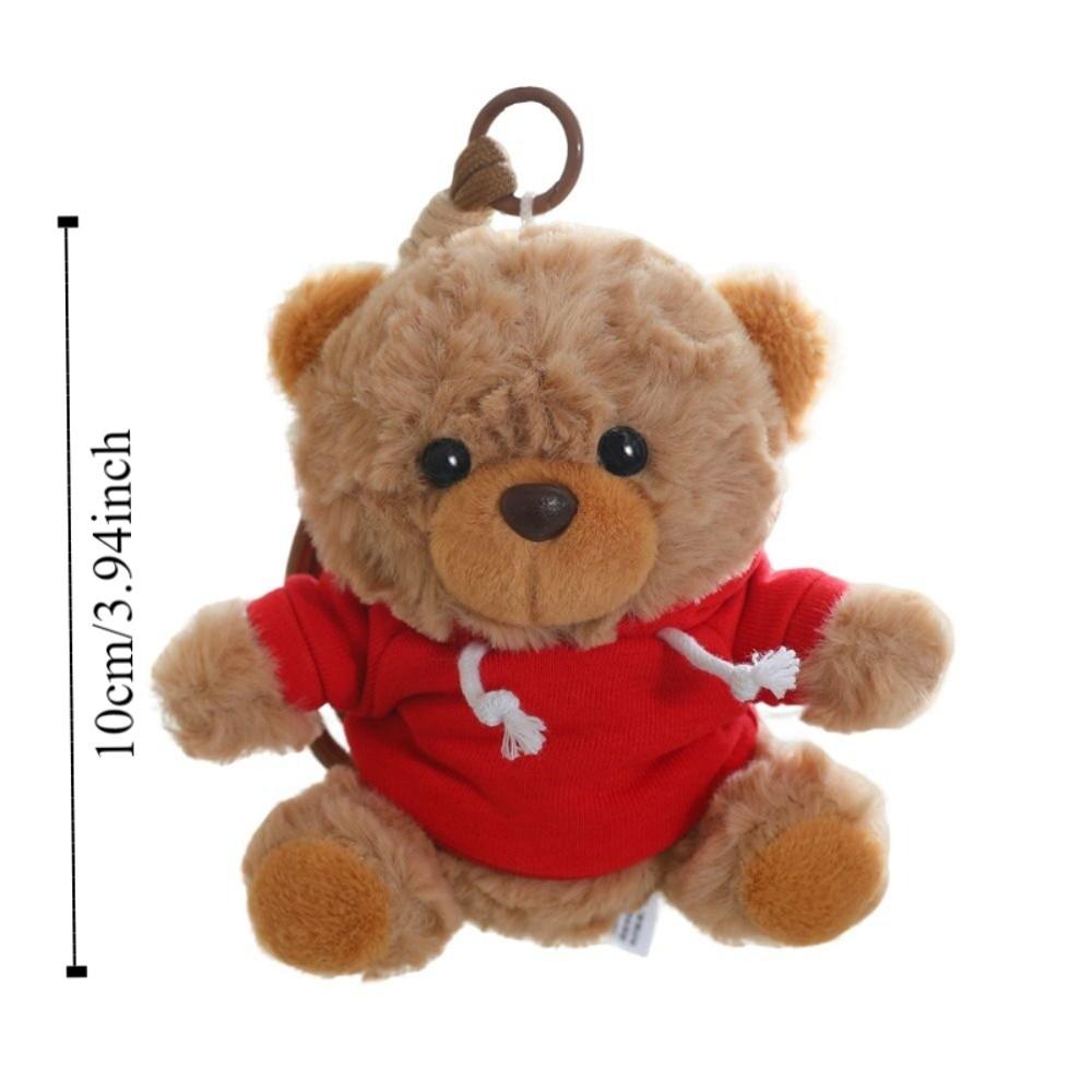 Kawaii Bär Plüsch Schlüsselanhänger Cartoon Kleiner Bär Stofftier Puppe Kapuzenpullover Bär Anhänger Dekoration