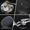 Meteorite Dial Duke of Lorraine 1988 Men's Automatic Mechanical Watch with Skeleton Calendar, Stainless Steel.
