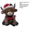 Christmas Highland Cow Figurine Resin Santa Tree Scottish Statue for Xmas Home Garden Kitchen Office Tiered Tray Table Decor