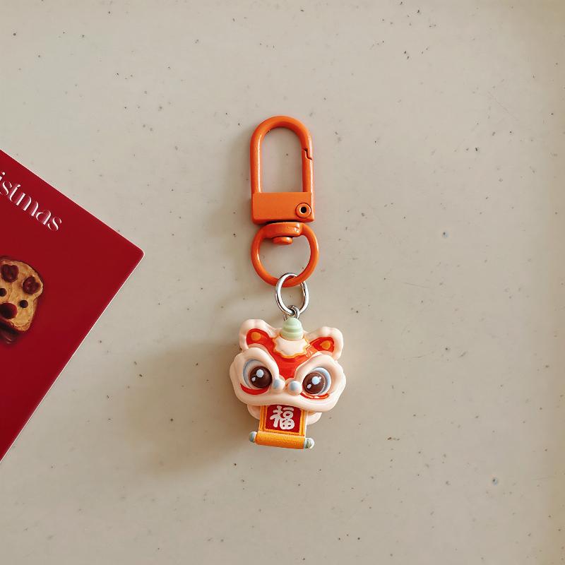 1/4Pcs Cartoon Year'S Pony Keychain Cute Horse Resin Car Keyring Backpack Decoration Pendant Accessories Year Gifts