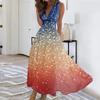 Sleeveless Maxi 4th of July Dress with Star Print Independence Day Dress for Women Casual Loose Fit Holiday Outfit