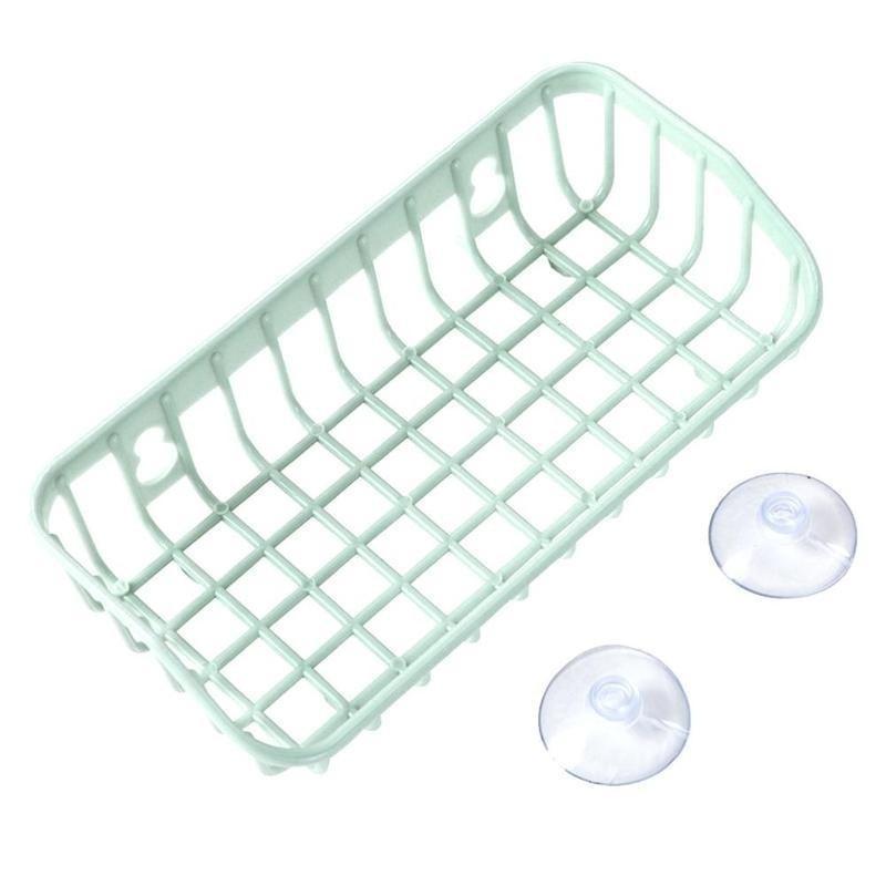 Double Suction Cup Kitchen Drainage Shelf Multifunctional Sponge Storage Rack(random color)