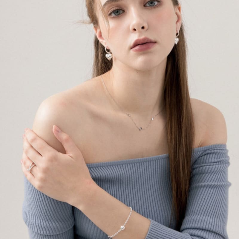 LILYKORI 925 Silver Round Ball Bracelet