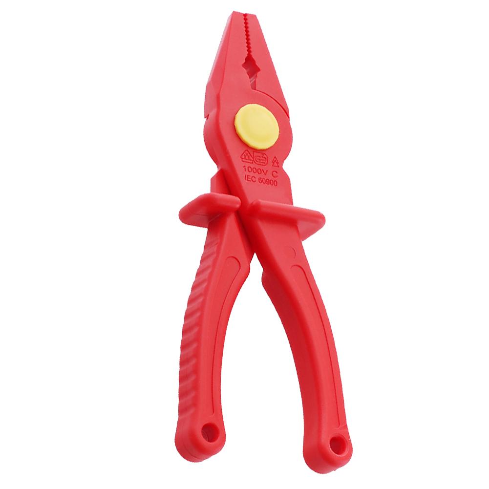 7.7 Inch VDE Insulated Plier Multi-Functional Flat Nose Plastic Plier Crimper 1000V High Voltage Electrician Plier