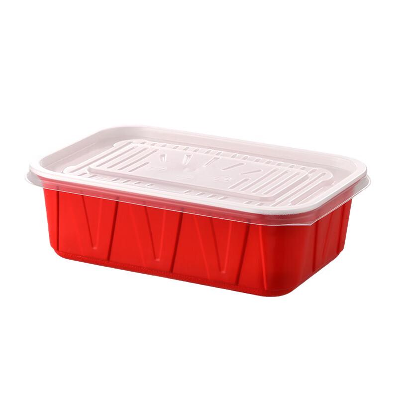 

Red & White Corrugated Disposable Takeout Bowls