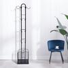 Iron Sports Ball Storage Rack, Black Modern Ball Holder Stand with 4 Basket Organizer, Free Standing Basketball Soccer Ball Cage
