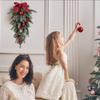 Christmas Flocking Wreath Floor Hanging Staircase Wreath Decoration Pendant Christmas Interior Nordic Home Scene Arrangement