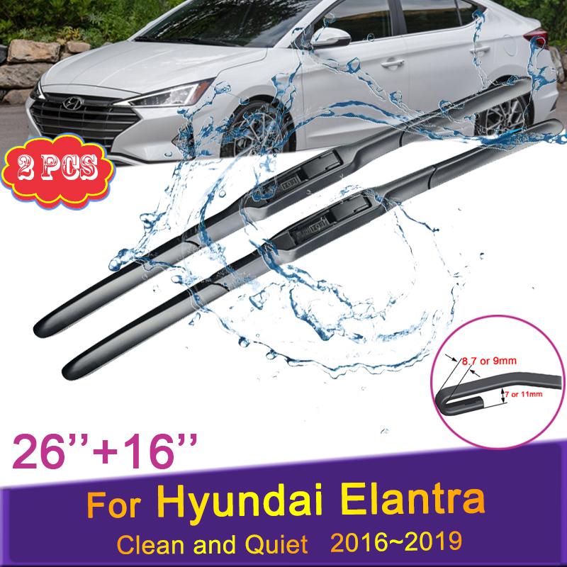 

Для Hyundai Elantra AD 2016 ~ 2017 переднее лобовое стекло дворники резиновые щетки стеклоочистителя автомобильная наклейка аксессуары J Hook