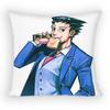 Ace Attorney Phoenix Wright Pillow Case Antidustmite Pillowcase Invisible Zipper Silky Short Plush Sofa Cushion Cover