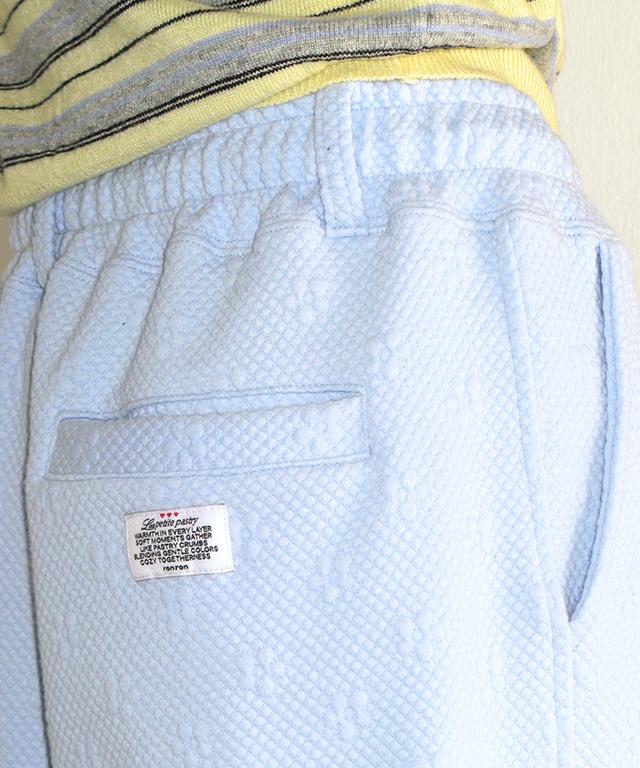 RONRON Flower Texture Wide Sweat Pants Soft Blue